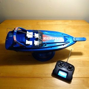 Nikko Zephyr Blue Radio Control RC Boat 27 MHz #300073 WORKING